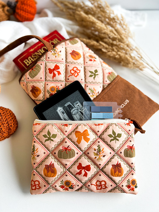 piórniki Komplet dla miłośniczki książek, jesienne etui na czytnik, book sleeve