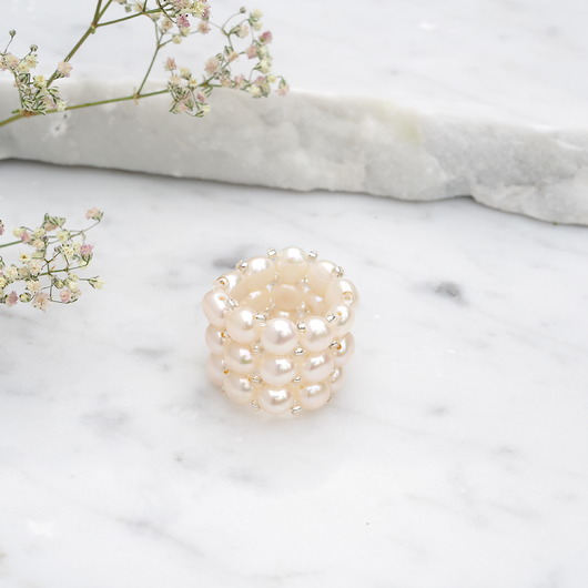Pierścionek z pereł for4 MEIKA PEARLS