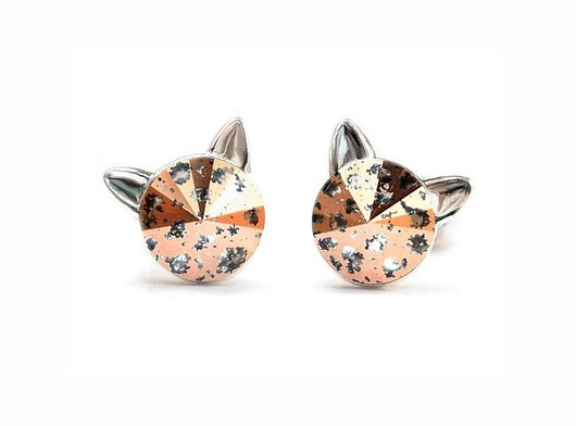 Koty! Kolczyki - kryształy Swarovski Rose Gold  Marisella