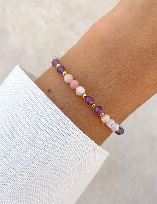 bransoletki z kamieni naturalnych Talizman - opal, ametyst, hematyt - ochrona i dobrobyt