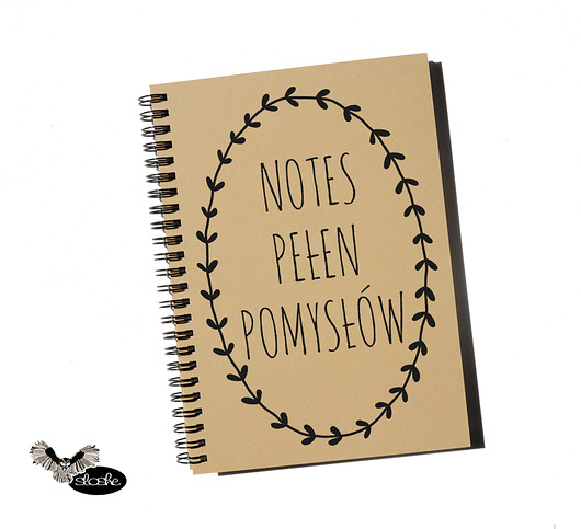 Notes pełen pomysłów, z eko papieru Sowia Aleja