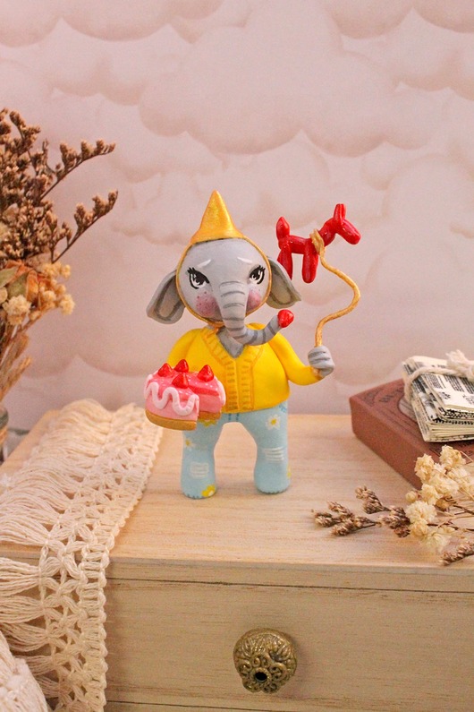 figurki i rzeźby Słonik urodzinowy