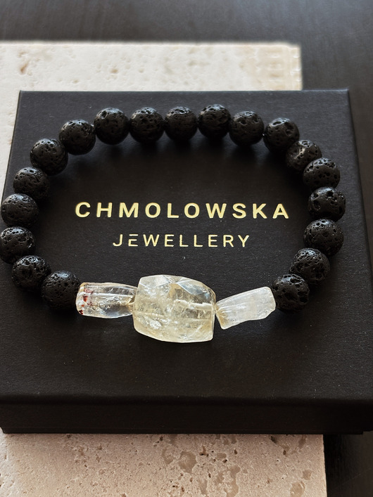 biżuteria męska Bransoletka męska Cytryn i Lawa