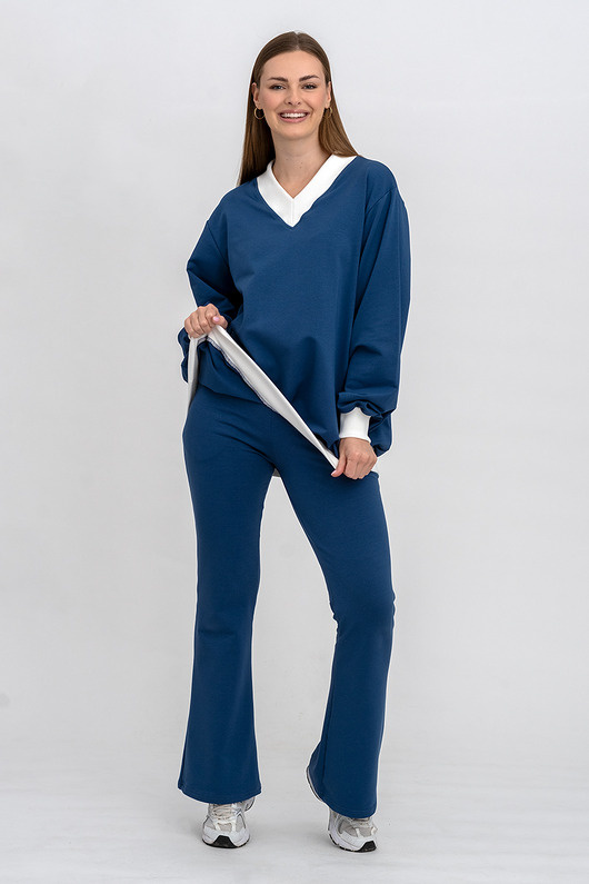 bluza bez kaptura damska Bluza ,,COMFORT" Denim