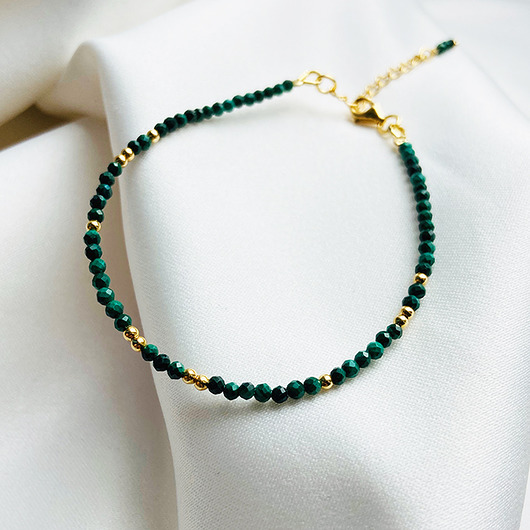 bransoletki z kamieni naturalnych Bransoletka MALACHIT , zielone kamienie