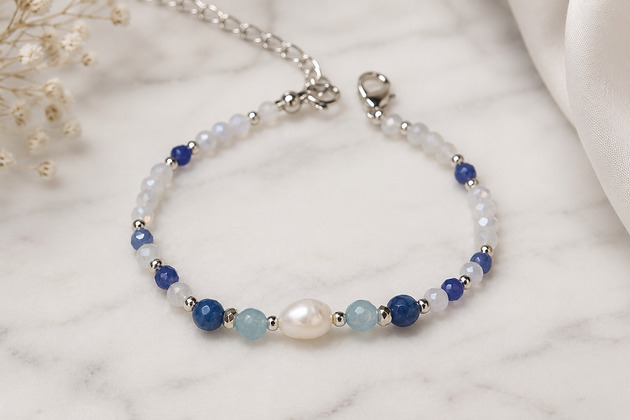 bransoletki z kamieni naturalnych Bransoletka Ocean Pearl