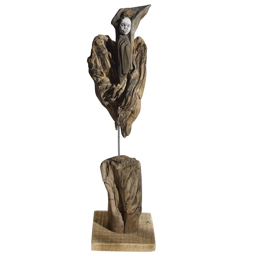 dodatki - różne RRzeźba dekoracja ze starego drewna abstrakcja postać figurka /5/