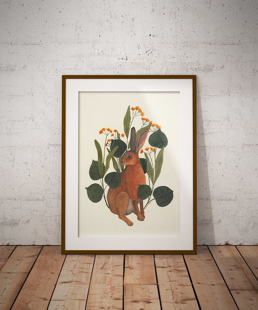 Plakat ilustracja Zając w lipie Monika Ruminska
