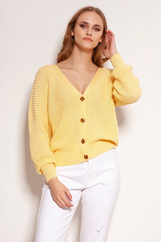 Bawełniany sweter - SWE142 żółty Lanti
