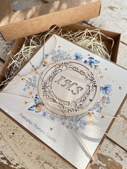 kartki na komunię Kartka na komunię - pamiątka komunii ręcznie robiona prezent