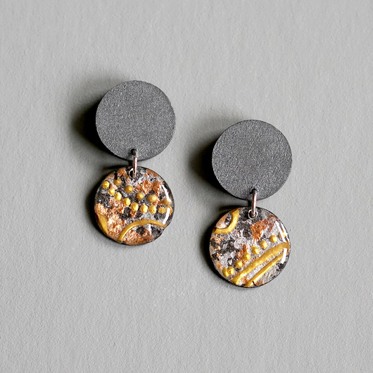 kolczyki - inne Abstrakcyjne kolczyki z masy papierowej