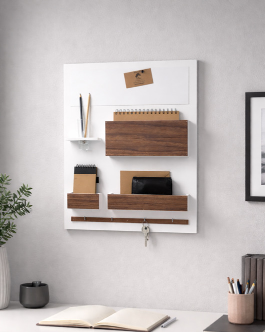 organizery Nowoczesny organizer ścienny z tablicą magnetyczną i suchościeralną