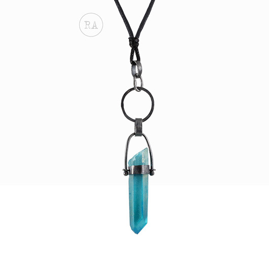 wisiory SREBRO Aqua Aura - naszyjnik z kryształem