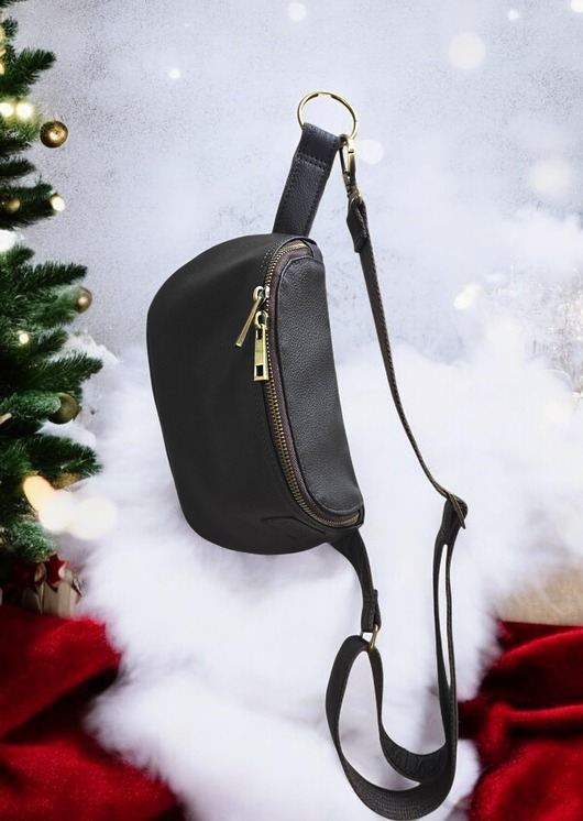 saszetka nerka Nerka saszetka damska U'POLKA FIT, skóra naturalna