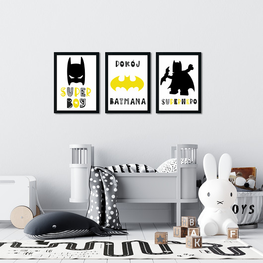 Zestaw 3 plakaty Batman Superbohater Nr.1 Dekoracjan