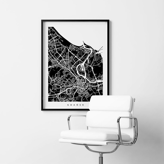Plakat EKSPRES - Gdańsk - mapa miasta PLAKATY GEOMETRYCZNE