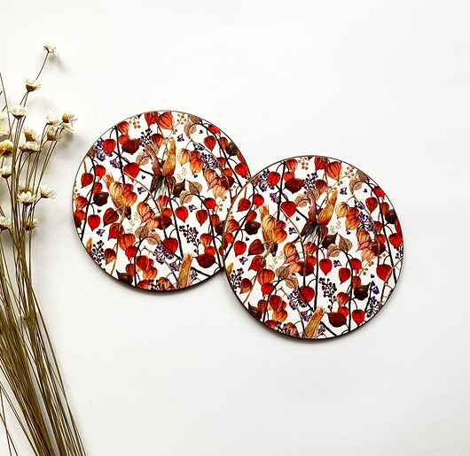 podkładki do kuchni Podkładki pod kubek- jesienny ogród