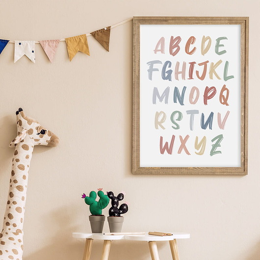 obrazy i plakaty do pokoju dziecięcego ALFABET BOHO V - plakat dla dzieci