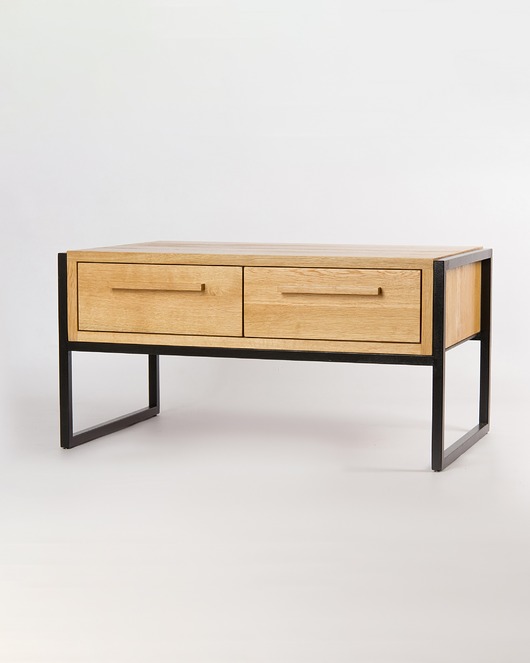 stoliki kawowe Stolik z szufladami DĄB & STAL