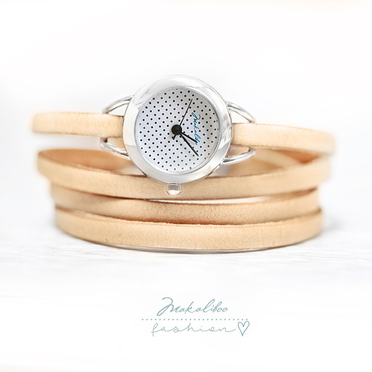 Zegarek - Dots - naturalny Makaliboo