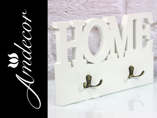 Wieszak na klucze ubrania home mdf 4 haczyki amdecor