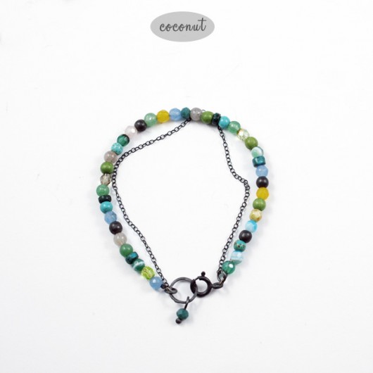 bransoletki wire wrapping SANREMO - srebrna bransoletka z kamieniami