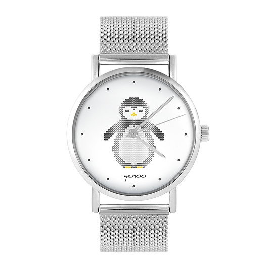 zegarki damskie Zegarek - Pingwin - bransoleta mesh