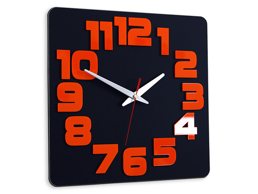 Zegar ścienny Logic Czarno-Pomarańczowy 30cm ModernClock