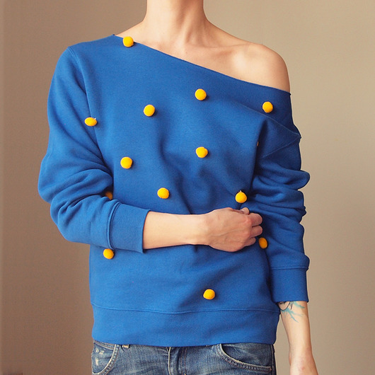 bluza bez kaptura damska Bluza z pomponami Wybierz kolor S-XXL Z