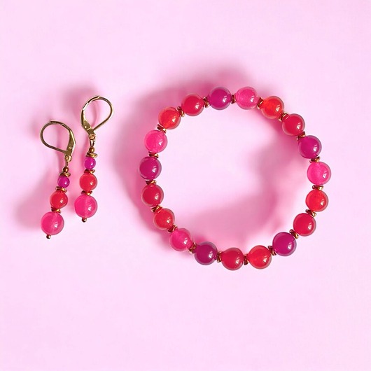 komplet biżuterii RAZEM TANIEJ! summer energy : bransoletka i kolczyki : jadeit IV