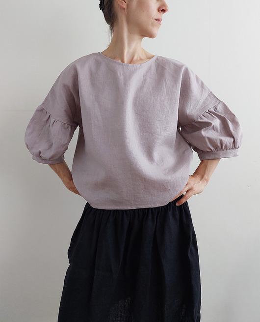 bluzki - inne Bluzka "COSMOS" 100% len, old rose