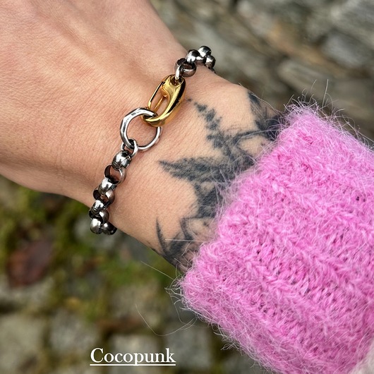 bransoletki srebrne Bransoleta srebro 925 - nowoczesna + złoto.