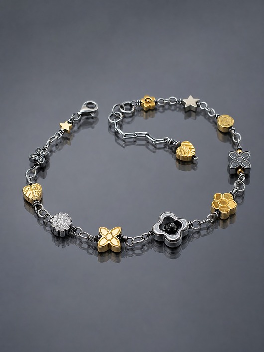 bransoletki srebrne Colours mix vol. 11/silver & gold/ - bransoletka