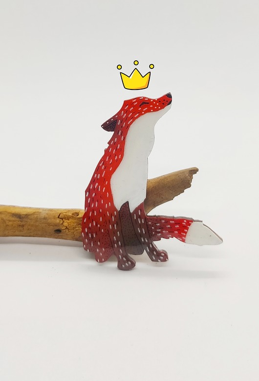 Broszka Lis EdWaRd marzący Made in Forest