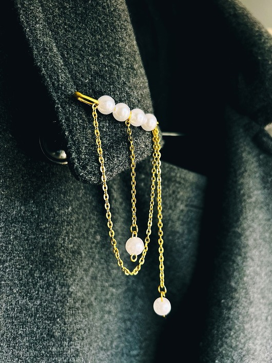 broszki Broszka na agrafce Golden Pearls No.1 Agrafka Studio