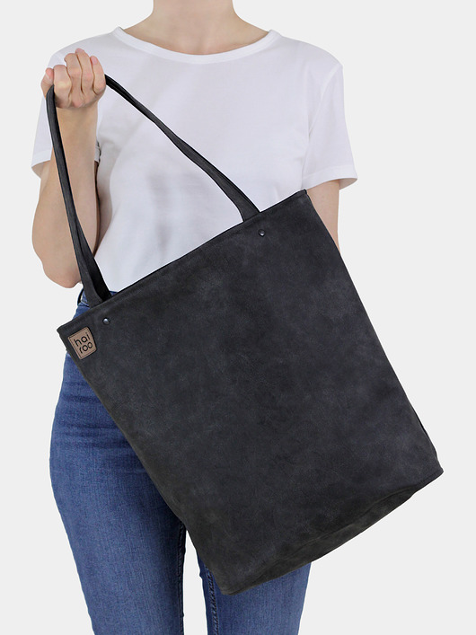 Shopper XL torba grafitowa na zamek hairoo