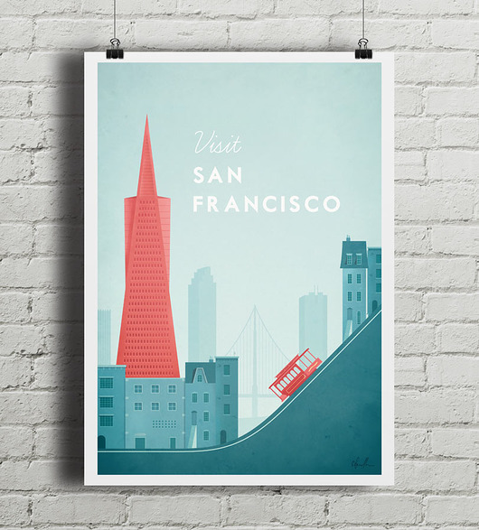 San Francisco - vintage plakat A4 minimalmill