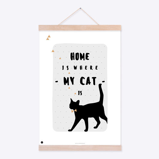 PLAKAT Home is where my cat is A3 XXXinterjoprint