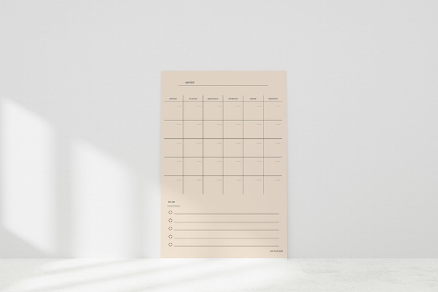 Miesięczny planer magnetyczny BEIGE ENG sisi planners