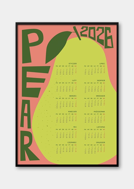 kalendarze i plannery Plakat Kalendarz Pear 2026