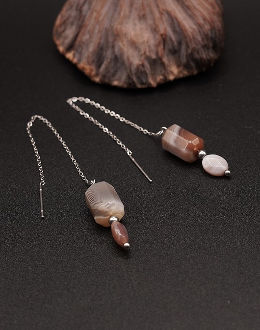 kolczyki z kamieniami Kolczyki Surowa Elegancja