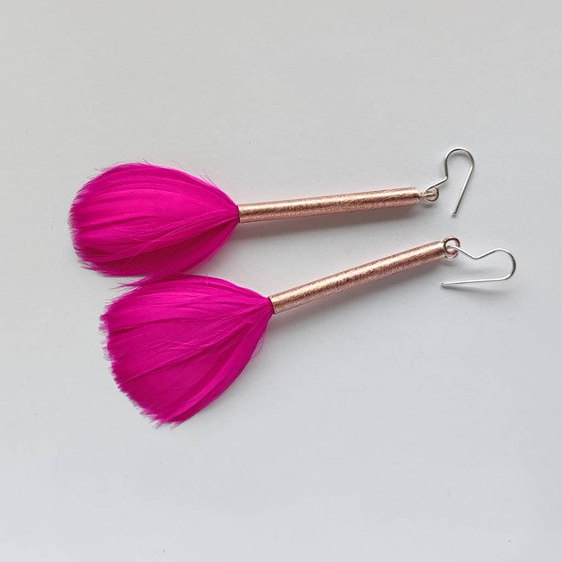 kolczyki z piórami PIÓRKO kolczyki