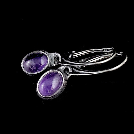 kolczyki srebrne Kolczyki srebrne delikatne ametysty