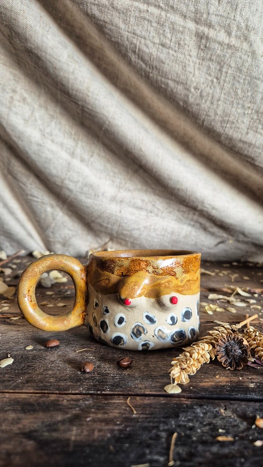 kubki Kubek cycuszki, kubek panterka, kobieta, cappuccinka cycuszek, karmelowy