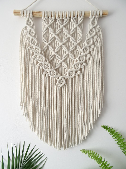 Makrama Lili dekoracja boho 40x60 kremowa nordart