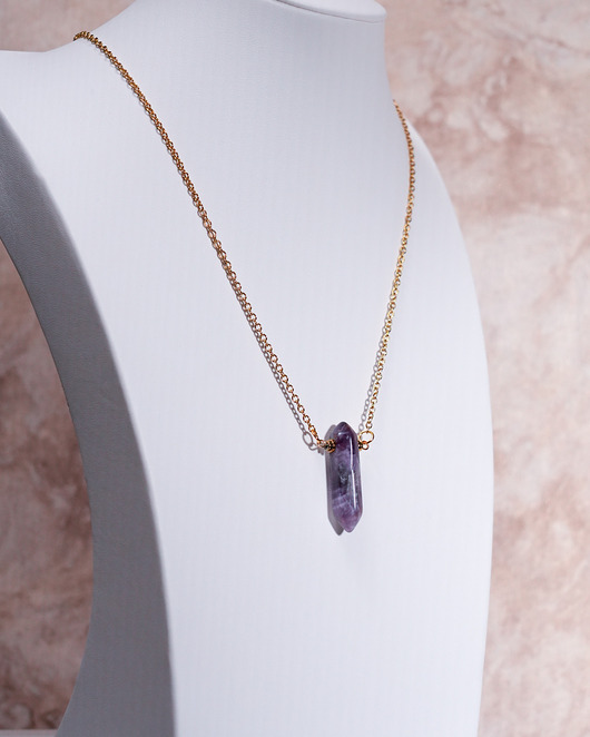 wisiory Naszyjnik z ametystem