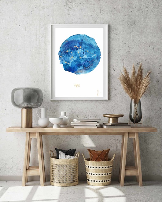 plakaty Plakat WODNIK Gwiazdozbiór Wodnika Znak Zodiaku