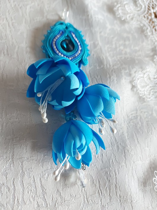 kolczyki soutache Kolczyki długie "Niebieskie"