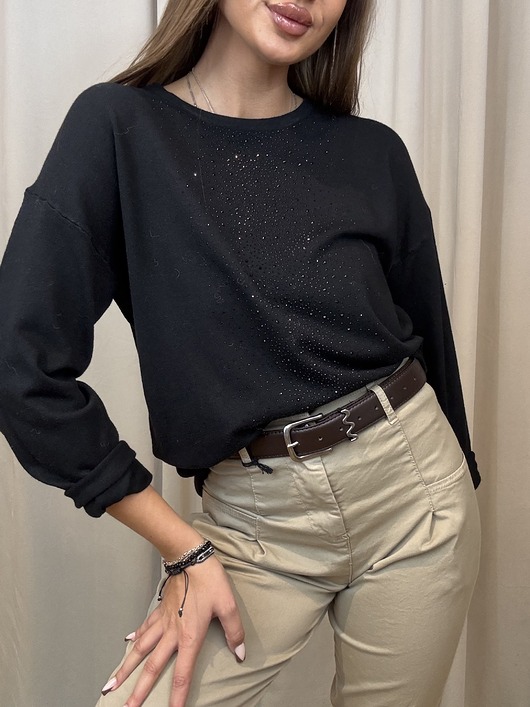 swetry damskie Sweter cyrkonia Nero