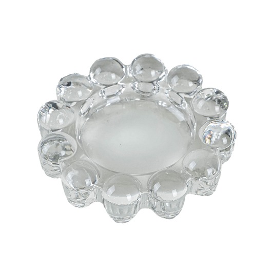 świeczniki i świece Świecznik szklany, duński design, lata 70, produkcja: Dania